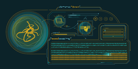 Wall Mural - futuristic hud design of sci-fi data.