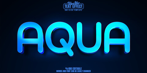 Wall Mural - aqua editable text effect, customizable water and blue 3d font style
