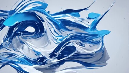 Sticker - blue, white color. Background modern twisting design, motion