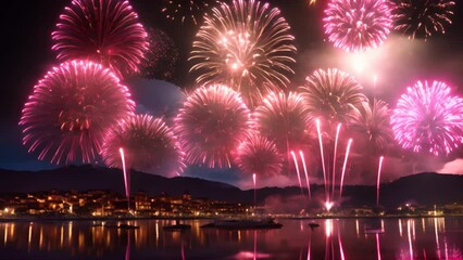 Leinwandbilder - anniversary celebration new year fireworks