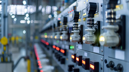 modern circuit breakers for electricity management at power station 