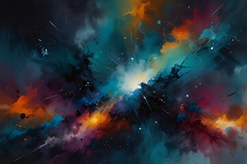 Canvas Print - An image of star clouds in space with different light content