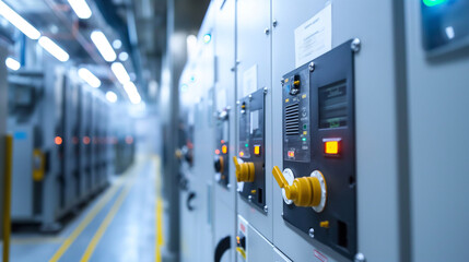 modern circuit breakers for electricity management at power station 