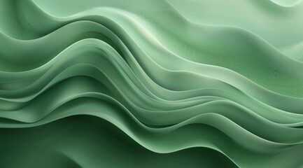 Wall Mural - Abstract Green Wavy Pattern