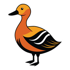 Wall Mural - Solid color Fulvous Whistling Duck animal vector design