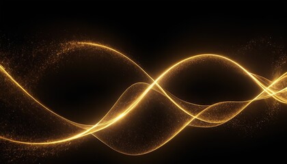 Canvas Print - abstract shiny color gold wave design element