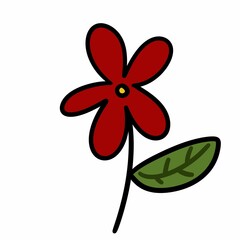 Sticker - cartoon doodle flower on white background , illustration