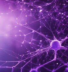 Wall Mural - nuance purple background for a book cover, neuronal network theme