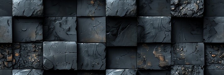Poster - seamless repeating pattern of a dark black modern, metal, tire, old, texture, stone, construction, rust, pattern, steel, wall, concrete,