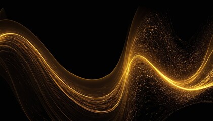 Wall Mural - Black elegant background with wave gold line modern luxury