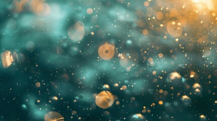 Wall Mural - detailed shot of particulates in the water, each lit up by the sun, floating like stars in space.