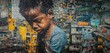 © Bettina - Giant jigsaw puzzle that forms a poor boy crying in a favela in brazil on a large floor. Poverty