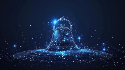 Wall Mural - Digital Bell in a Network of Lights