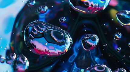 Sticker - Close-up of water droplets on a diverâ€™s mask, refracting the surrounding marine life into kaleidoscopic forms. 