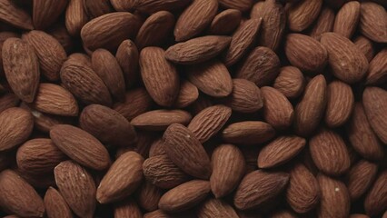 Wall Mural - Top view of almond nut seeds background 