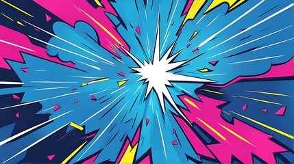  Comic abstract pop art background featuring a thunder illustration 
