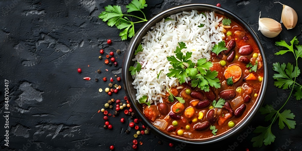 Food Combos Rajma Rice Indian dish rajma curry with rice. Concept Ingredients, #rajma curry, # ...