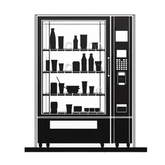 Wall Mural - vending machine silhouette , vending machine  , vending machine  icon , vending machine on a white background , vending machine vector