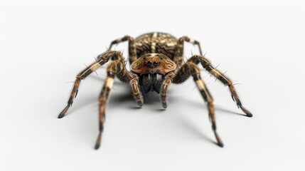 close up of a spider on a white surface