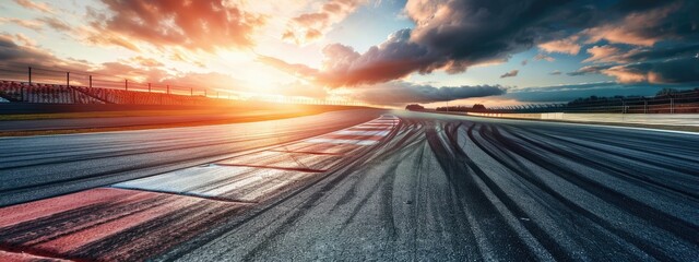 Wall Mural - Race track background sunlight sky background