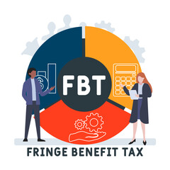 Poster - FBT - Fringe Benefit Tax acronym. business concept background. vector illustration concept with keywords and icons. lettering illustration with icons for web banner, flyer, landing pag