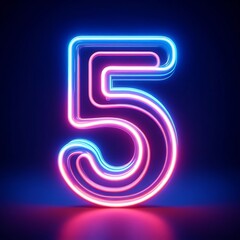 number with bright lighting background