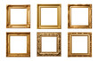 © degungpranasiwi - Collection of antique gold picture square frames isolated on a transparent background, PNG