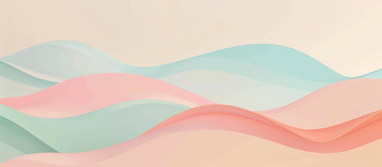 Wall Mural - Abstract background with pastel colors and wave shapes in the style of flowing waves