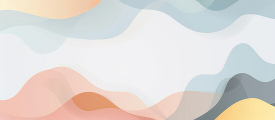 Wall Mural - Abstract background presentation design with pastel colors and wavy shapes