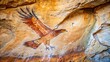 © mahat - Paleolithic cave painting of a superb wedgetailed eagle in a canyon, paleolithic, cave painting, wedgetailed eagle, canyon