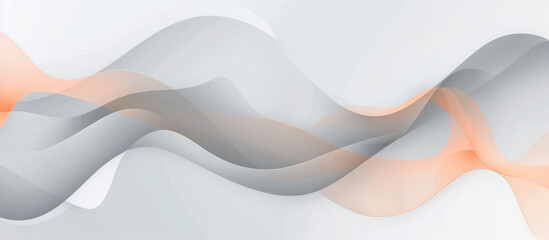 Wall Mural - Abstract background with soft orange and grey waves on white background