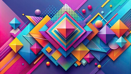 Wall Mural - Abstract and modern design with geometric shapes and vibrant colors, abstract, modern, design, geometric, shapes