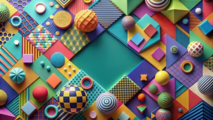 Wall Mural - Abstract concept with colorful geometric shapes and patterns , abstract, geometric, shapes, patterns, design, art