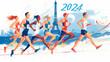 © Nordic - olympic games Paris 2024 illustration, athletic running