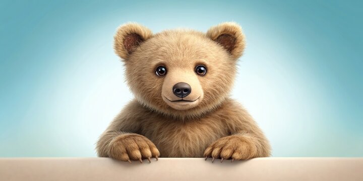 Adorable rendering of a playful baby bear , cute, animal,baby, bear, adorable, sweet, furry, character, wildlife, digital
