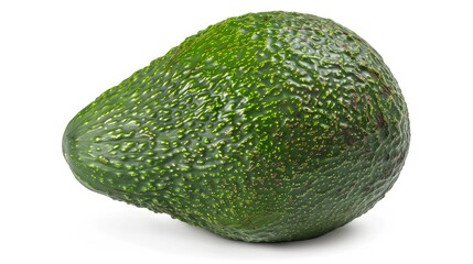 Poster - Ripe green avocado isolated on white background with clipping path