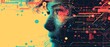 © ngstock - Abstract digital art of human face blending into futuristic circuit design, representing technology and artificial intelligence.