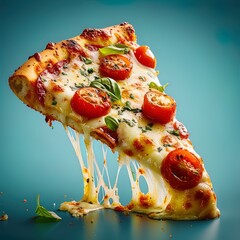 Wall Mural - pizza on an isolated background, food photography, pepperoni pizza 