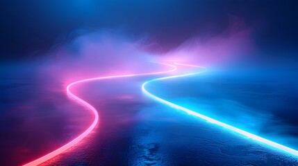 Poster - Dynamic Neon Backdrop with Abstract Light Patterns for Tech and Gaming Products