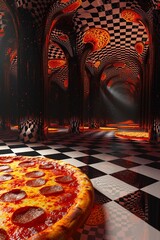 Wall Mural - pizza in the magical room