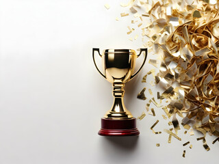 gold trophy cup isolated trophy, cup, gold, award, winner, success, prize, achievement,Ai generated 