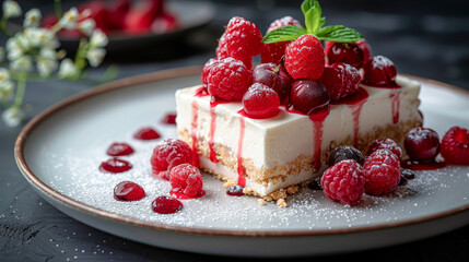 Canvas Print - Tempting desserts on a plate