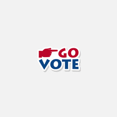 Poster - Go vote icon sticker isolated on gray background