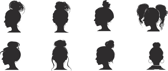 Wall Mural - Girl female head silhouette