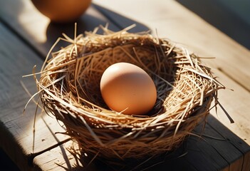 Wall Mural - whole egg on the nest