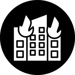 Poster - Vector Design Building Fire Icon Style