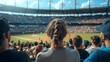 © visoot - Baseball stadium seating cheering fans. Generative AI.