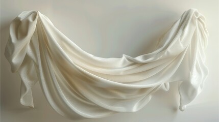 Poster - Hanging large piece of textured photorealistic fabric. Generative AI.