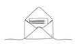 © Elena - Continuous line drawing of letter with paper. Mail icon. Vector one line illustration envelope
