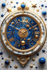 Canvas Print - elaborate cosmic clock with golden accents, concept for time and celestial navigation.